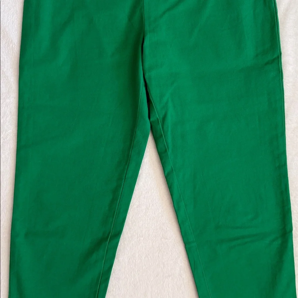 Frances Valentine | Petrie Side Zip Back Slit Stretch Cotton Crop Pant Green (2) - Picture 3 of 14